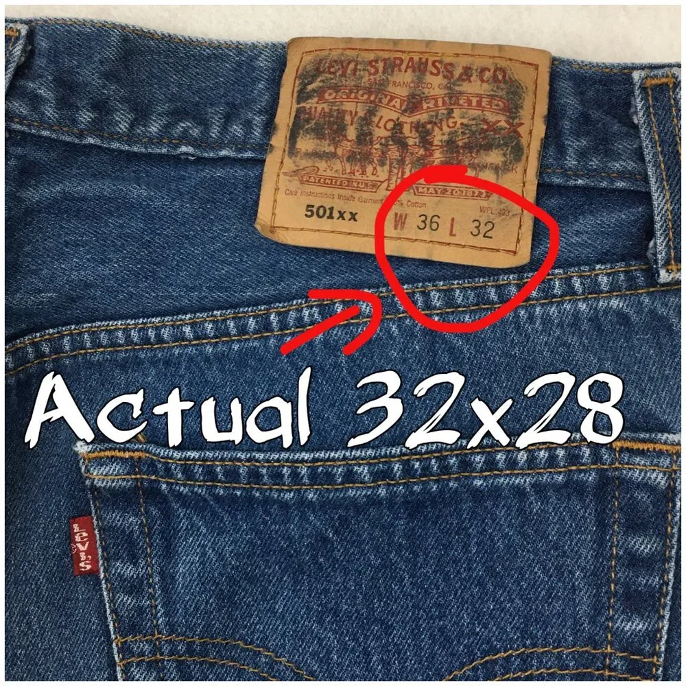 Vintage Levi's 501XX Mens Denim‎ Jeans Straight Size 32x28 (tagged 36x32)